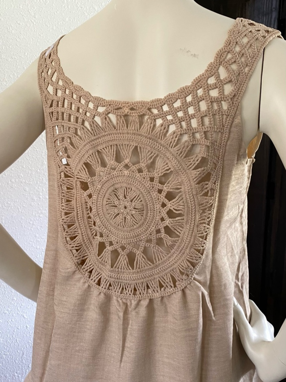 Sleeveless Wide-Leg Jumpsuit in Light Taupe - Picture 3 of 6